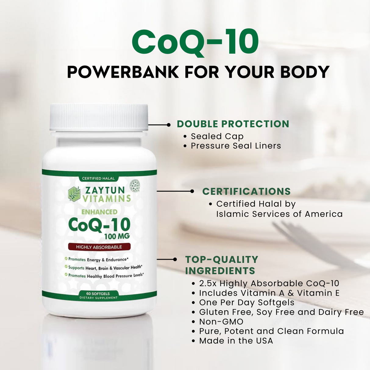 Halal CoQ 10 Softgels