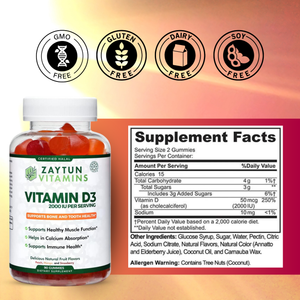 Halal Vitamin D3 2000IU Gummies (3Pack)