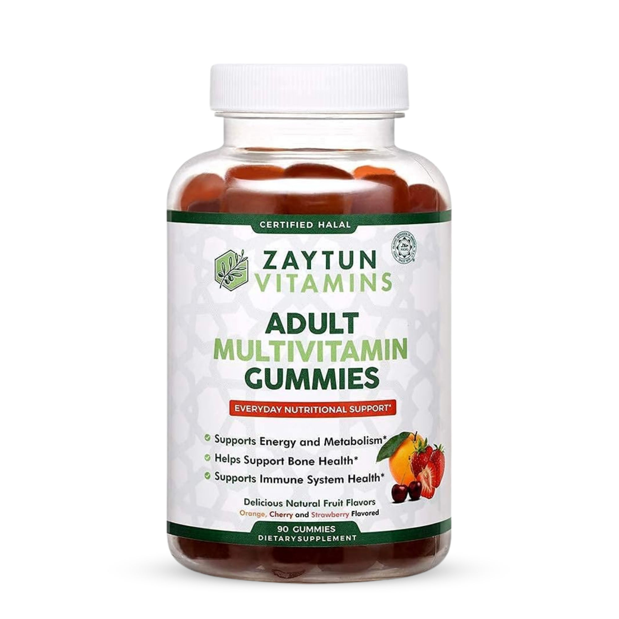 Zaytun Vitamins Halal Adult Multivitamin Gummies, 90 Gummies - Made In USA